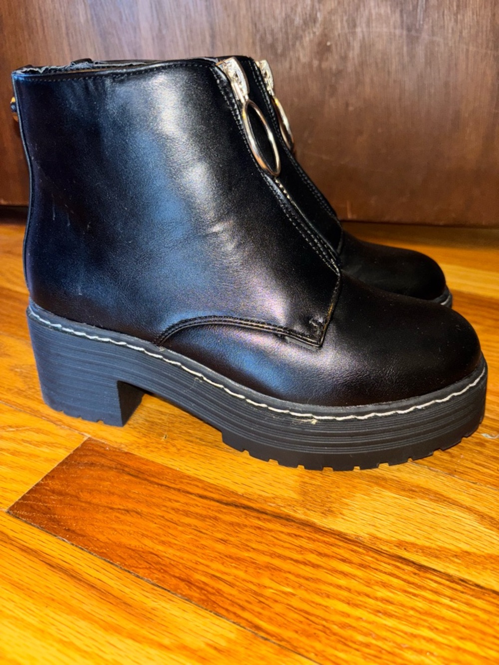 90s Vibe Black Platform Ankle Boots